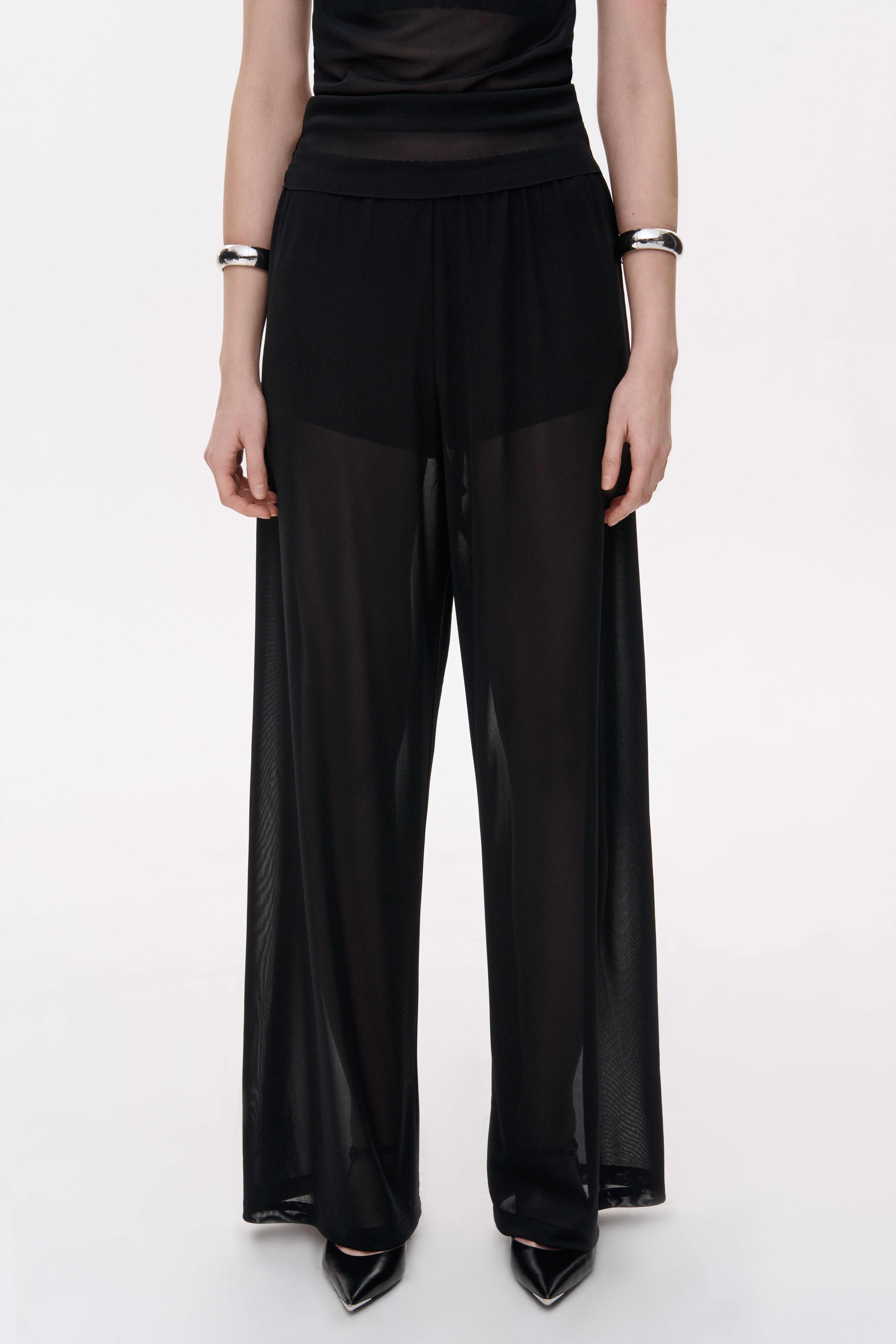 ШИРОКІ ШТАНИ З НАПІВПРОЗОРОЇ СІТКИ 1249 зображення 1